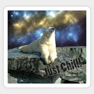 Super cool chilled Ice Bear on the Rocks Sticker